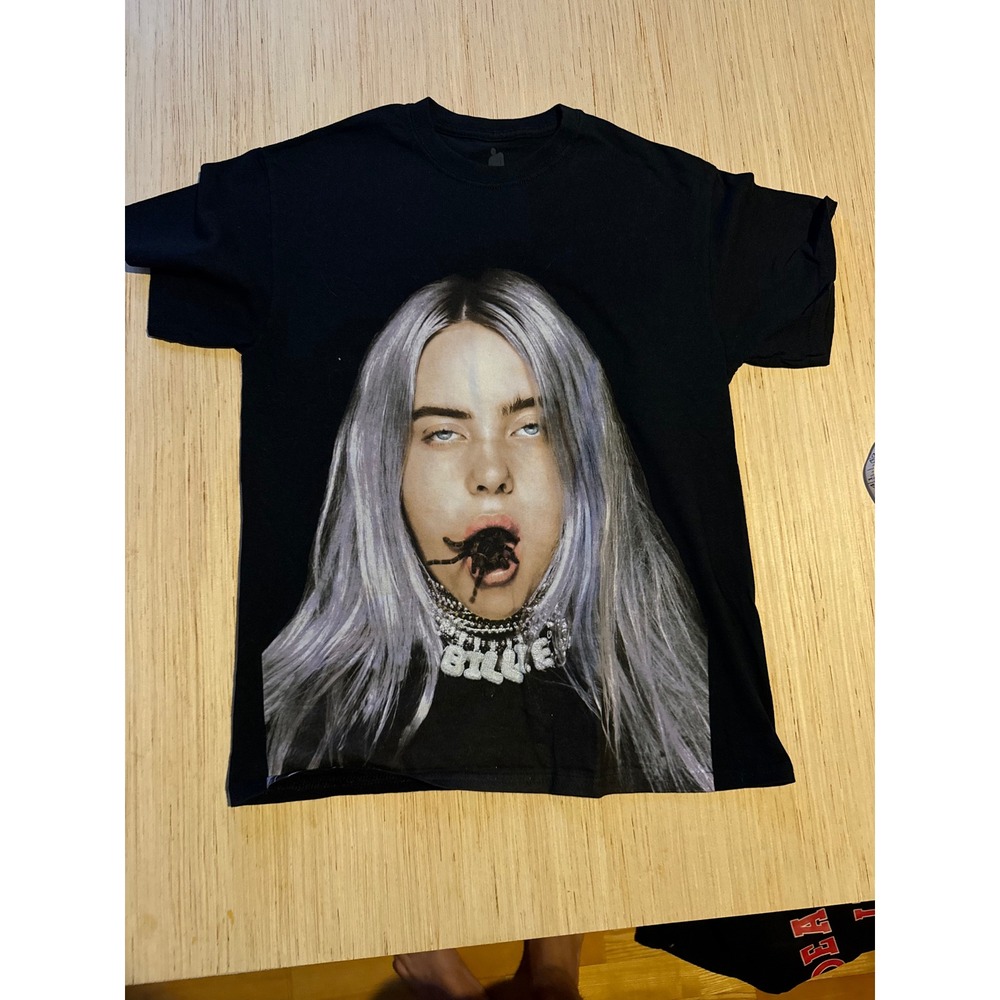 Billie Eilish Spider Graphic T-Shirt Mens Medium Black 2019 Tour Merch Cotton 37